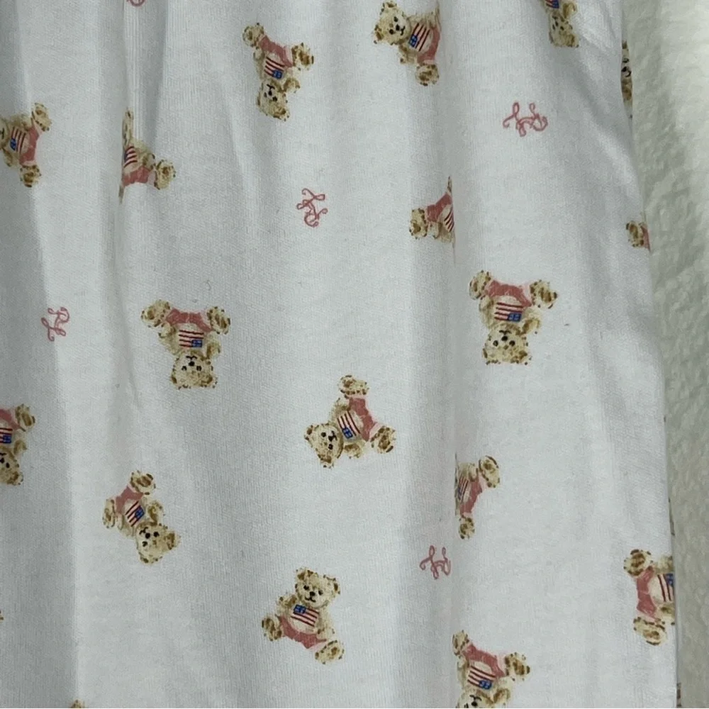 Ralph Lauren Baby Polo Bear Print Cotton Footed Romper White Sleeveless Size 6M